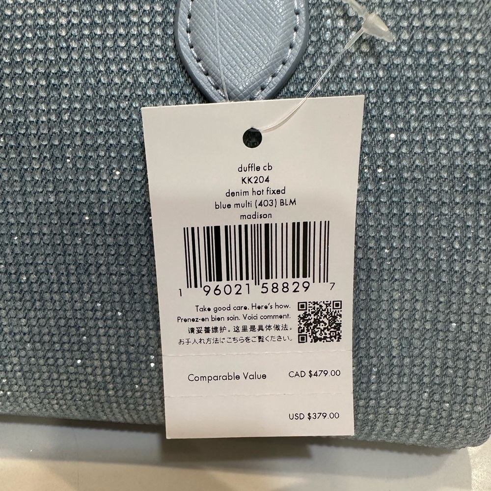 Kate Spade Madison Studded Denim Small Dolly Duffle NWT - Picture 4 of 11